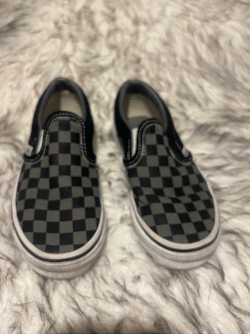 Vans Kids Black & Gray Checkerboard Slip-On Sneakers